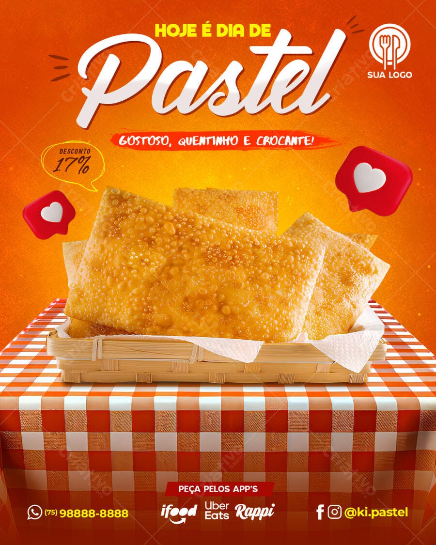 Flyer Pastelaria Dia do Pastel PSD Editável
