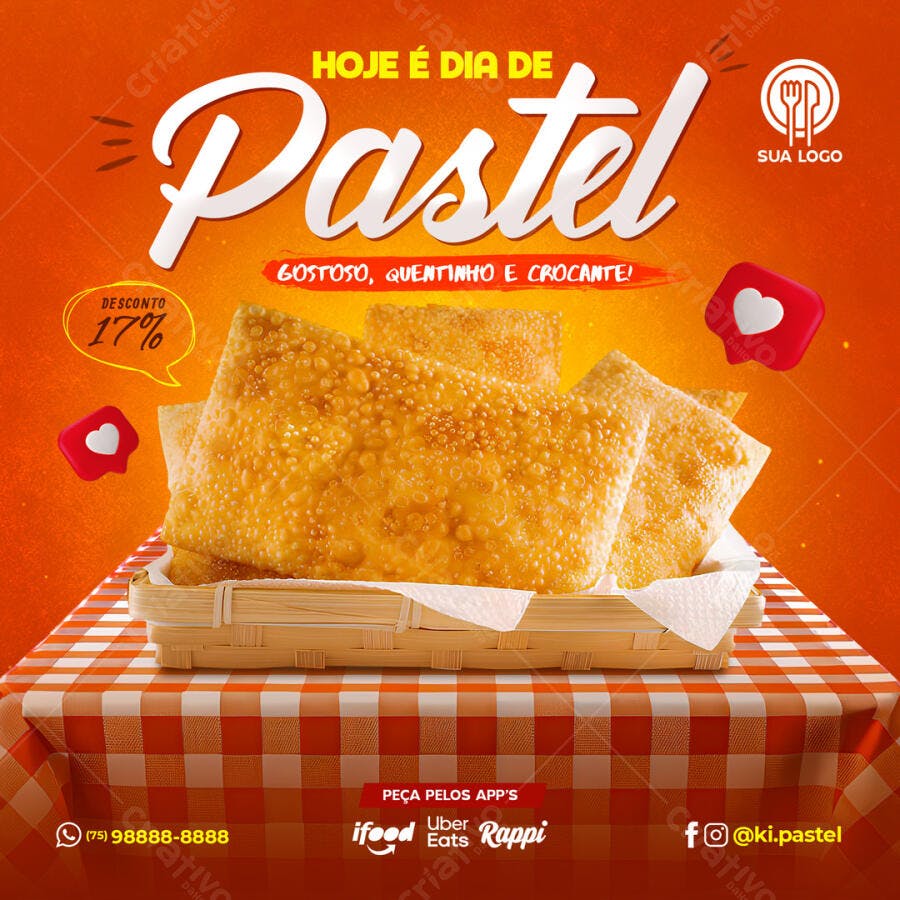 Flyer Dia do Pastel PSD Editável