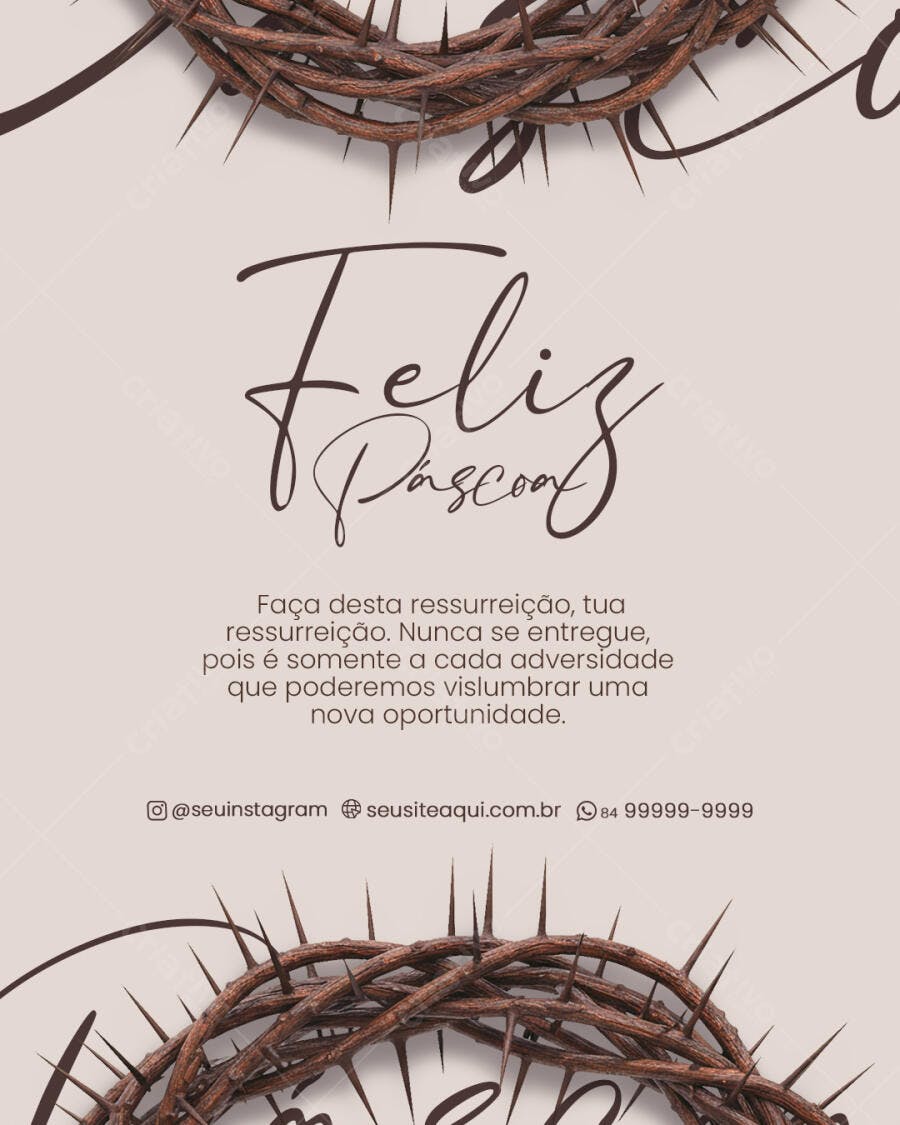 Postagem Feliz Páscoa PSD Editável