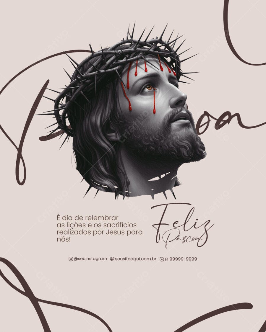 Imagem Páscoa Jesus PSD Editável
