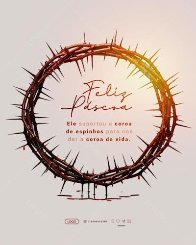 Feliz Páscoa Social Midia
