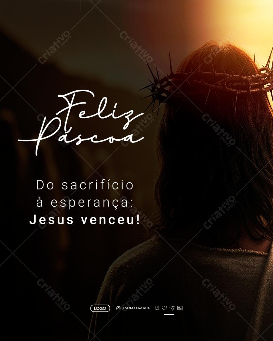 Post para Páscoa PSD Editável