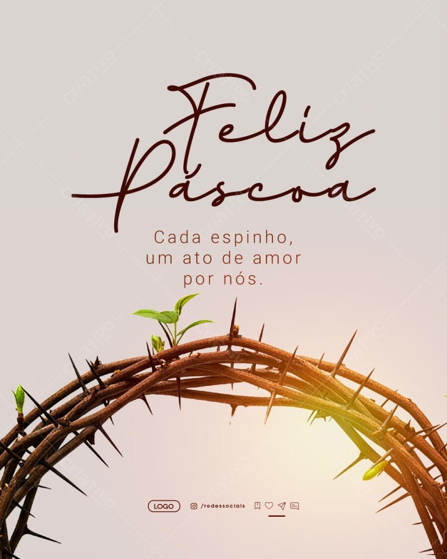 Post para Páscoa PSD Editável