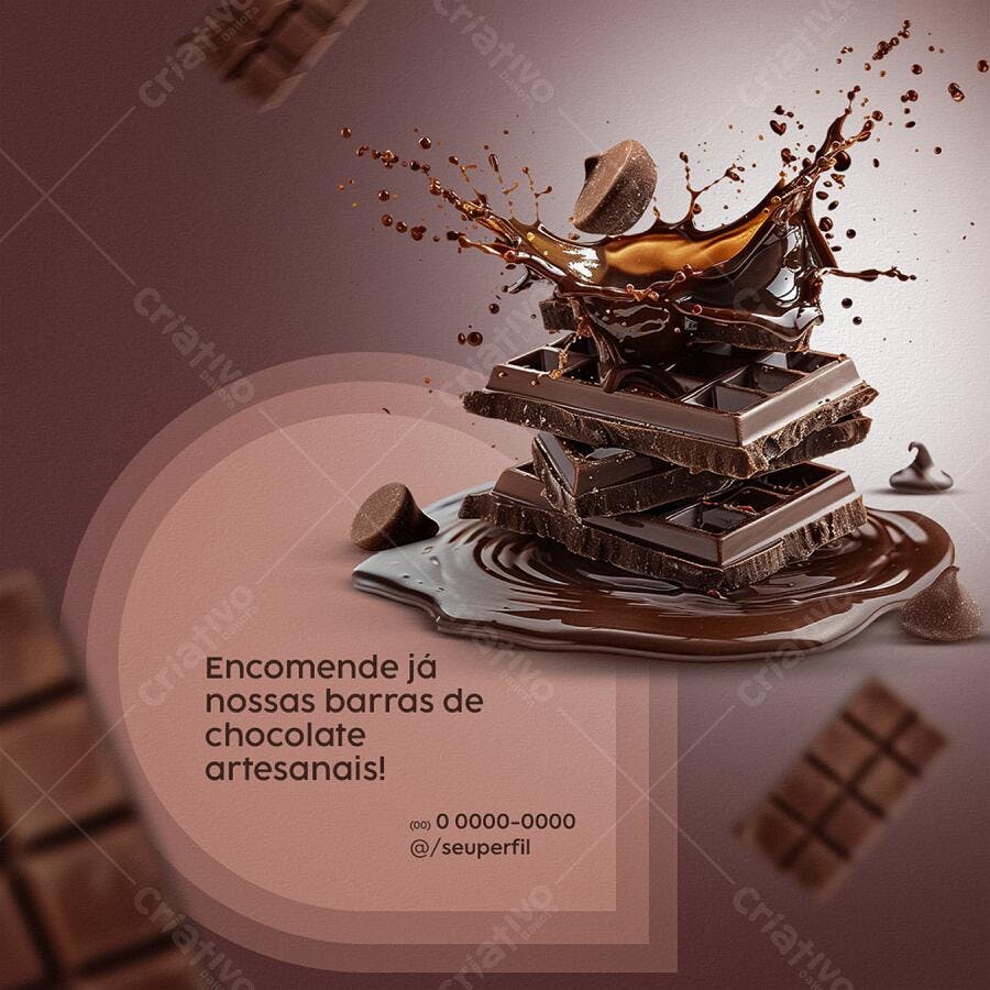 Postagem Instagram Chocolate Artesanal PSD Editável