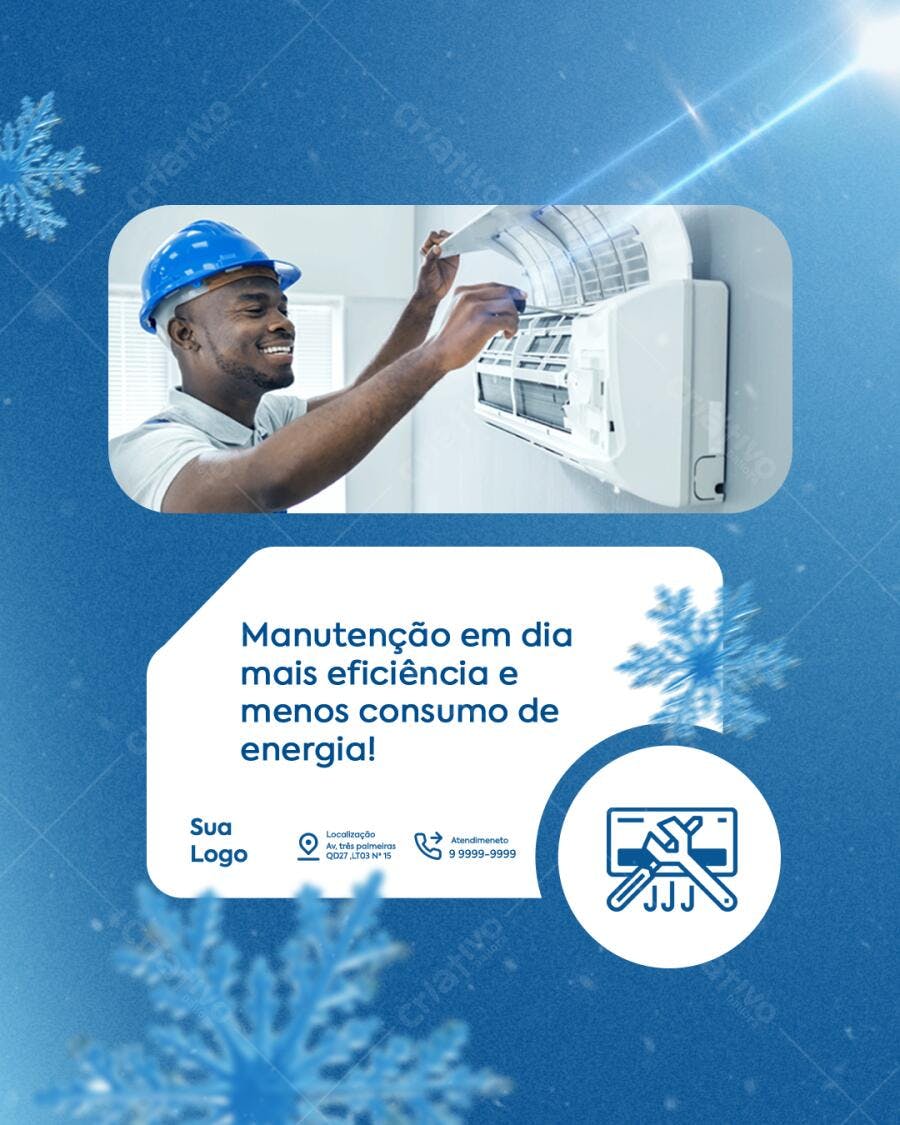 Postagem Instagram Manutenção de Ar Condicionado PSD Editável