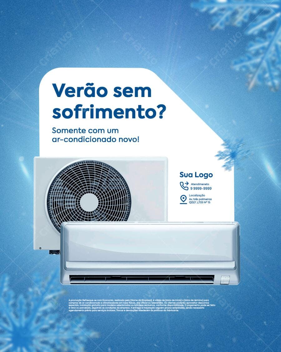 Flyer Ar-Condicionado Verão PSD Editável