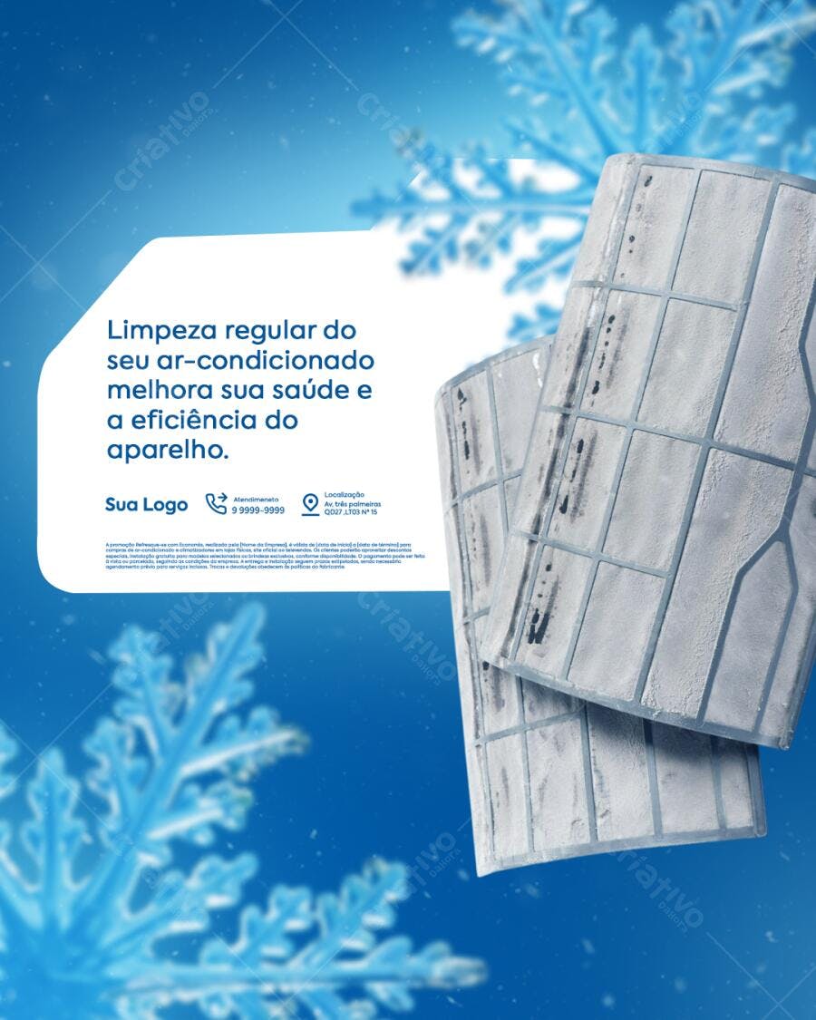 Flyer para Limpeza de Ar-Condicionado PSD Editável