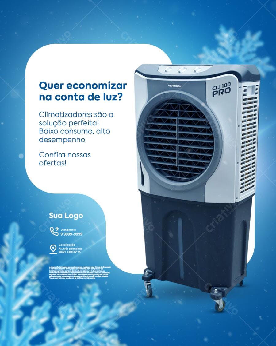 Banner Climatizador para Verão PSD Editável