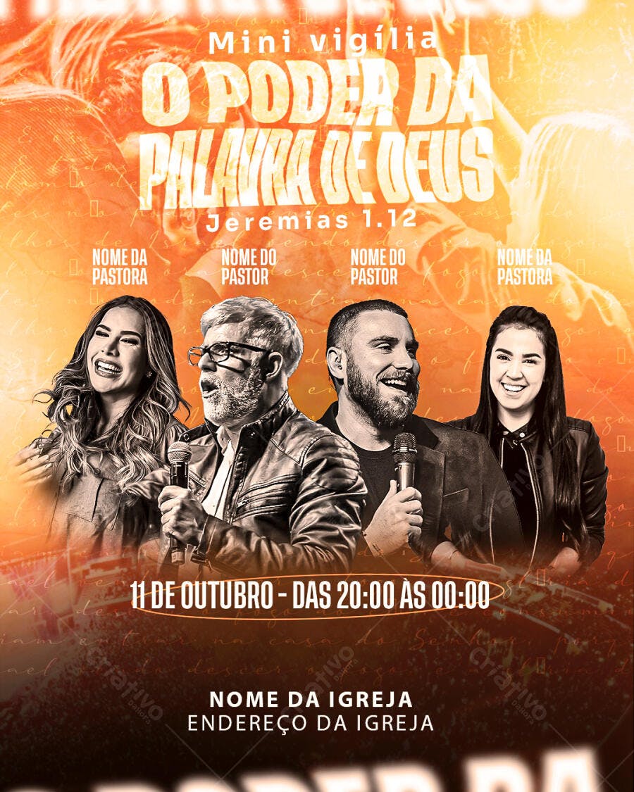 Flyer para Minivigília 11 de Outubro PSD Editável