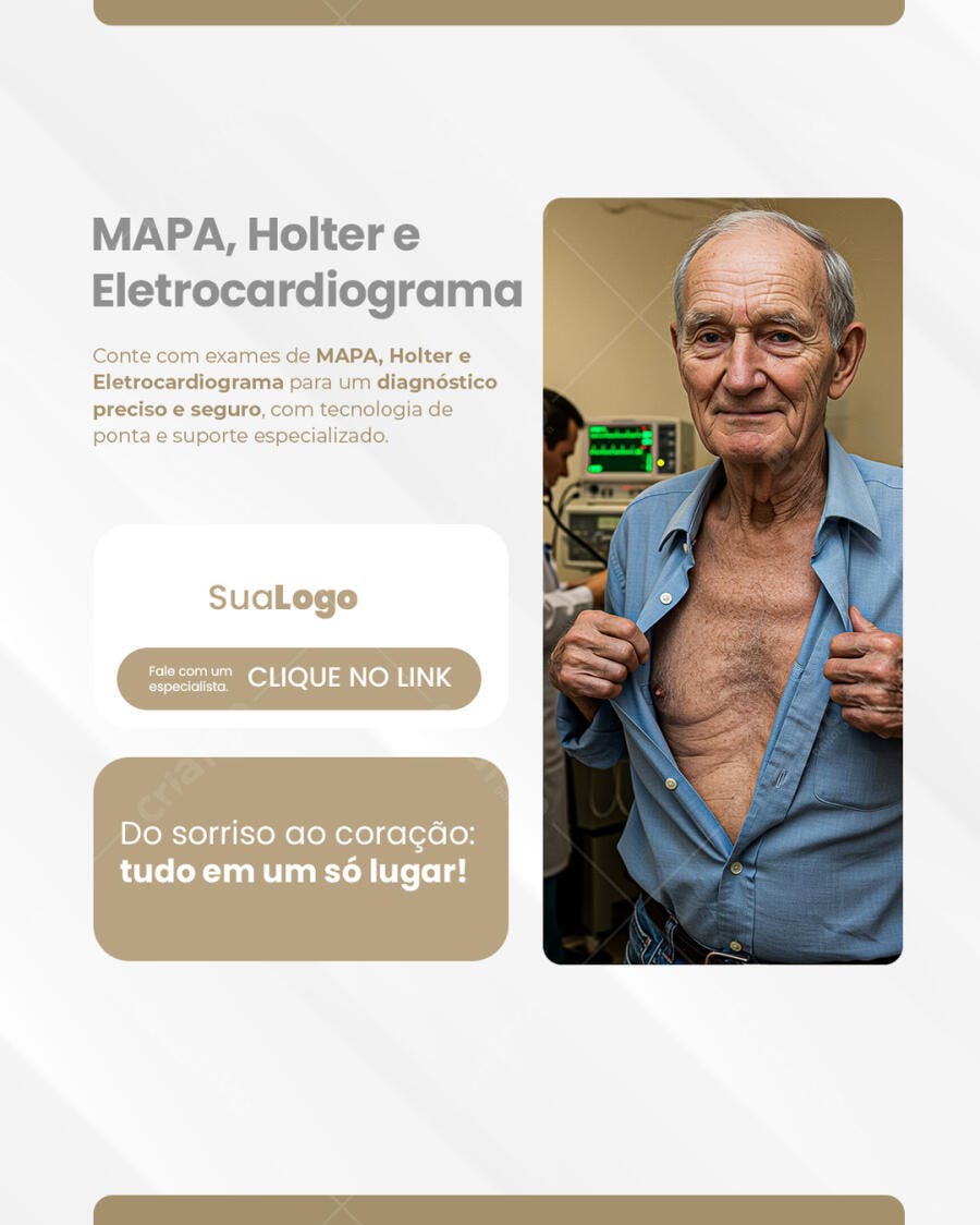 Postagem Instagram para Clínicas Cardiológicas PSD Editável