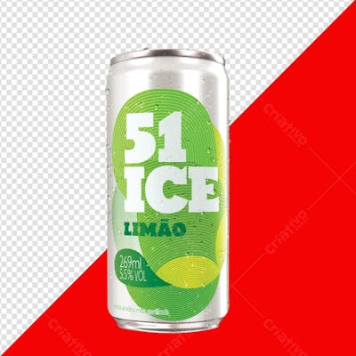 51 ICE LIMÃO LATA PNG TRANSPARENTE SEM FUNDO