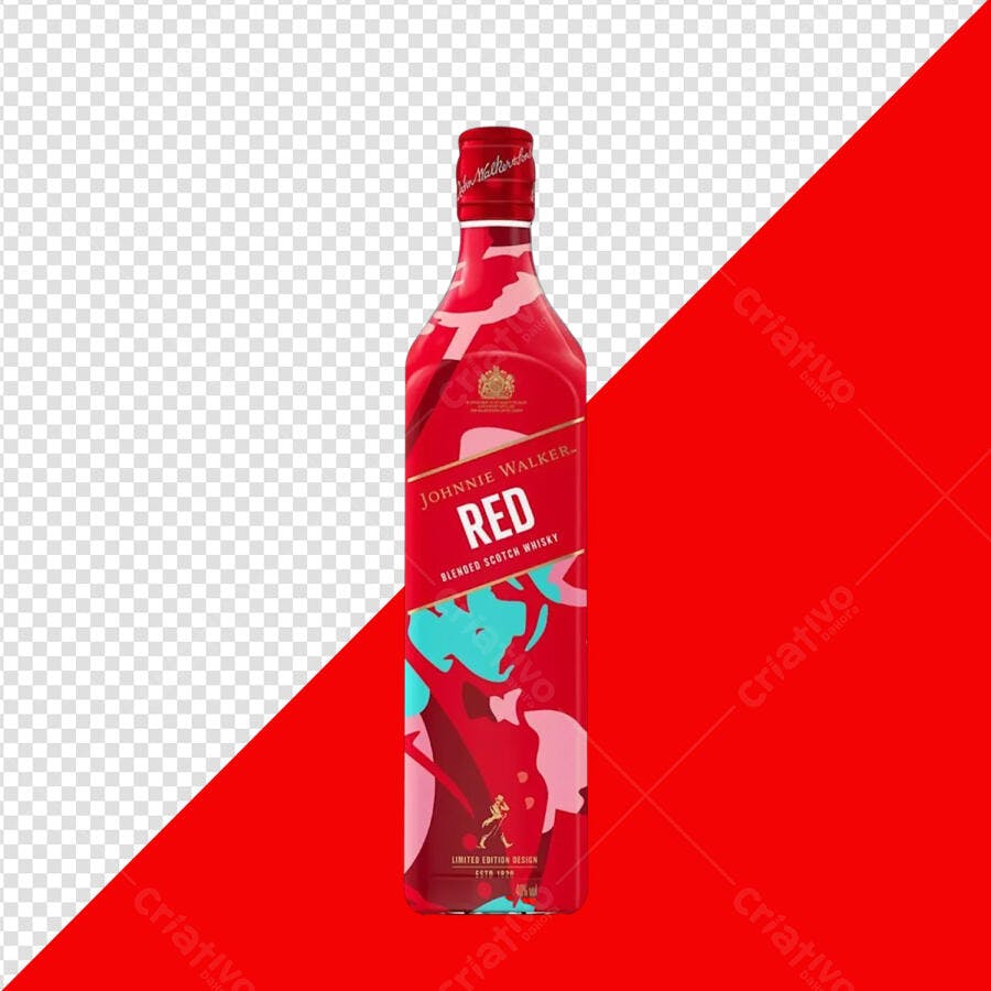 Mockup Garrafa Johnnie Walker Red PSD Editável