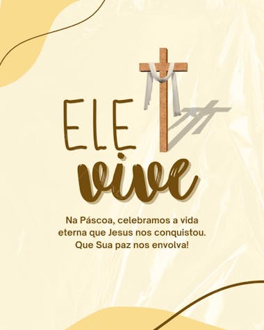 Cartão de Cliente de Páscoa Ele Vive