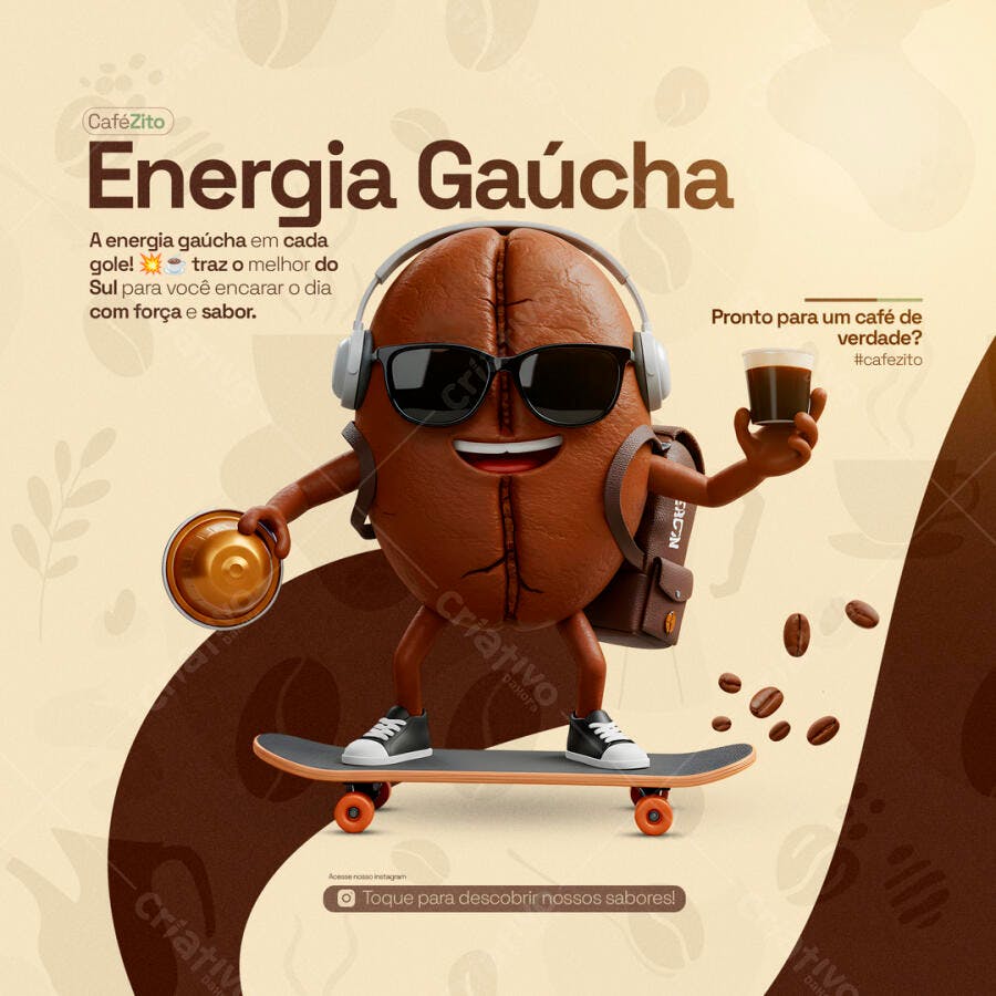 PSD para Campanha de Café Gaúcho PSD Editável
