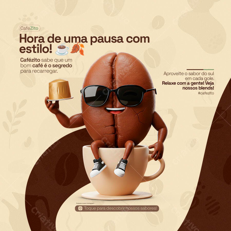 Postagem Instagram Café PSD Editável