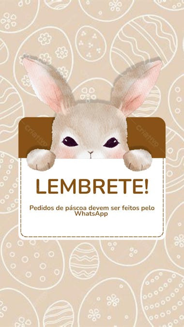Story de lembrete de Páscoa 