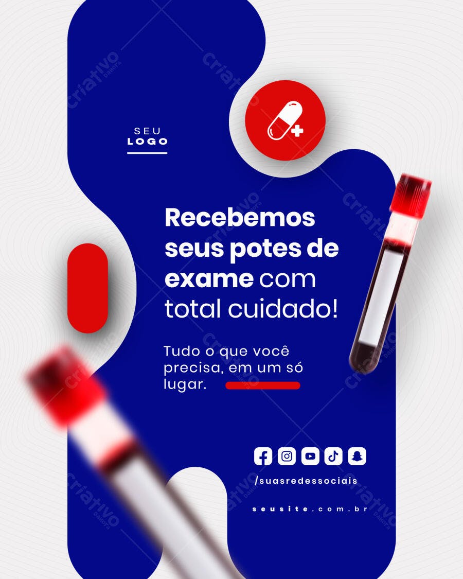 Post para Laboratório Médico PSD Editável