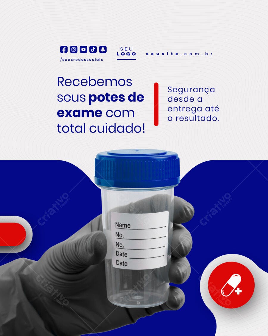 Postagem para Redes Sociais de Laboratório PSD Editável
