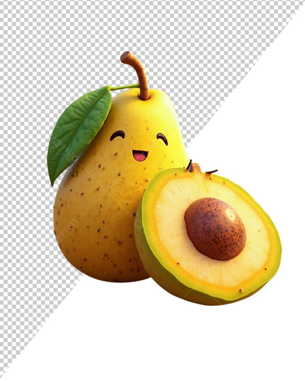 MASCOTE ABACATE AMARELO PARA POSTS