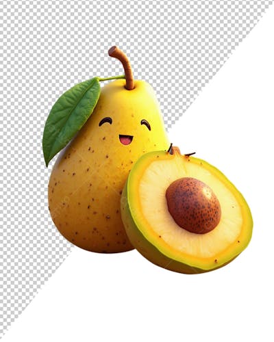 MASCOTE ABACATE AMARELO PARA POSTS
