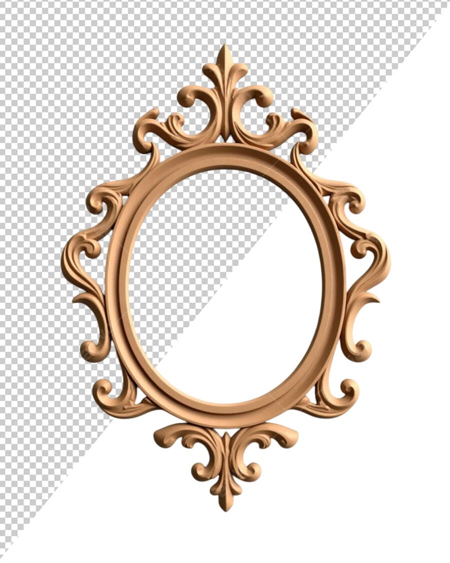 Moldura Oval Luxuosa PSD Editável
