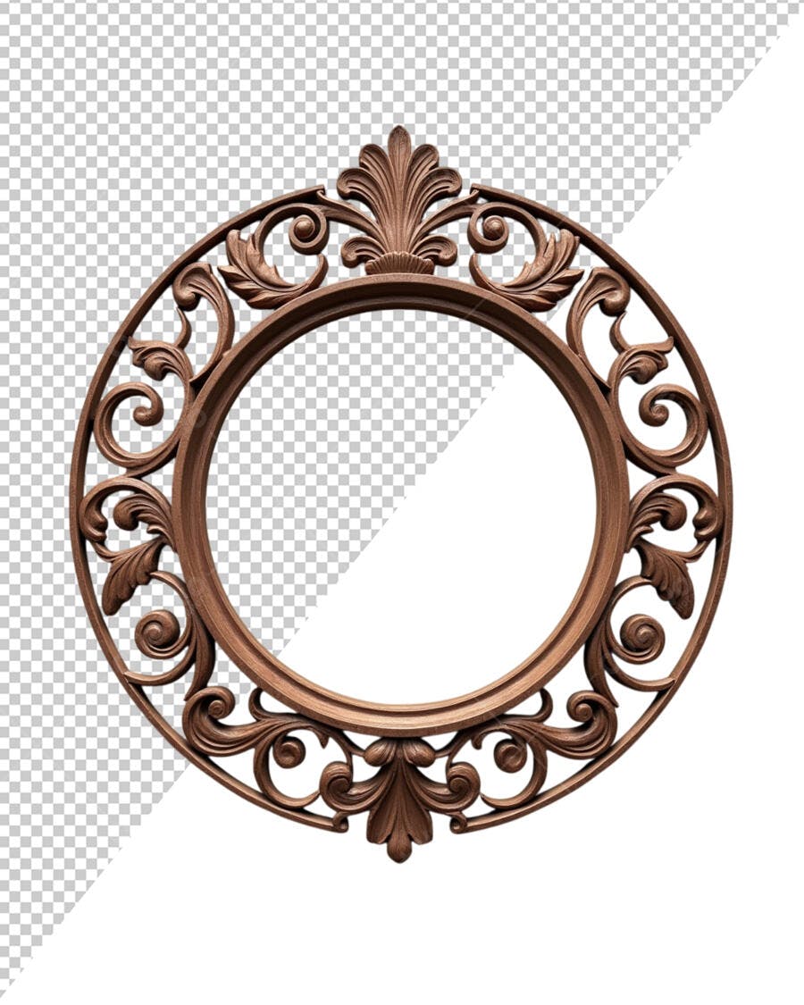 Moldura Circular Romântica PSD Editável