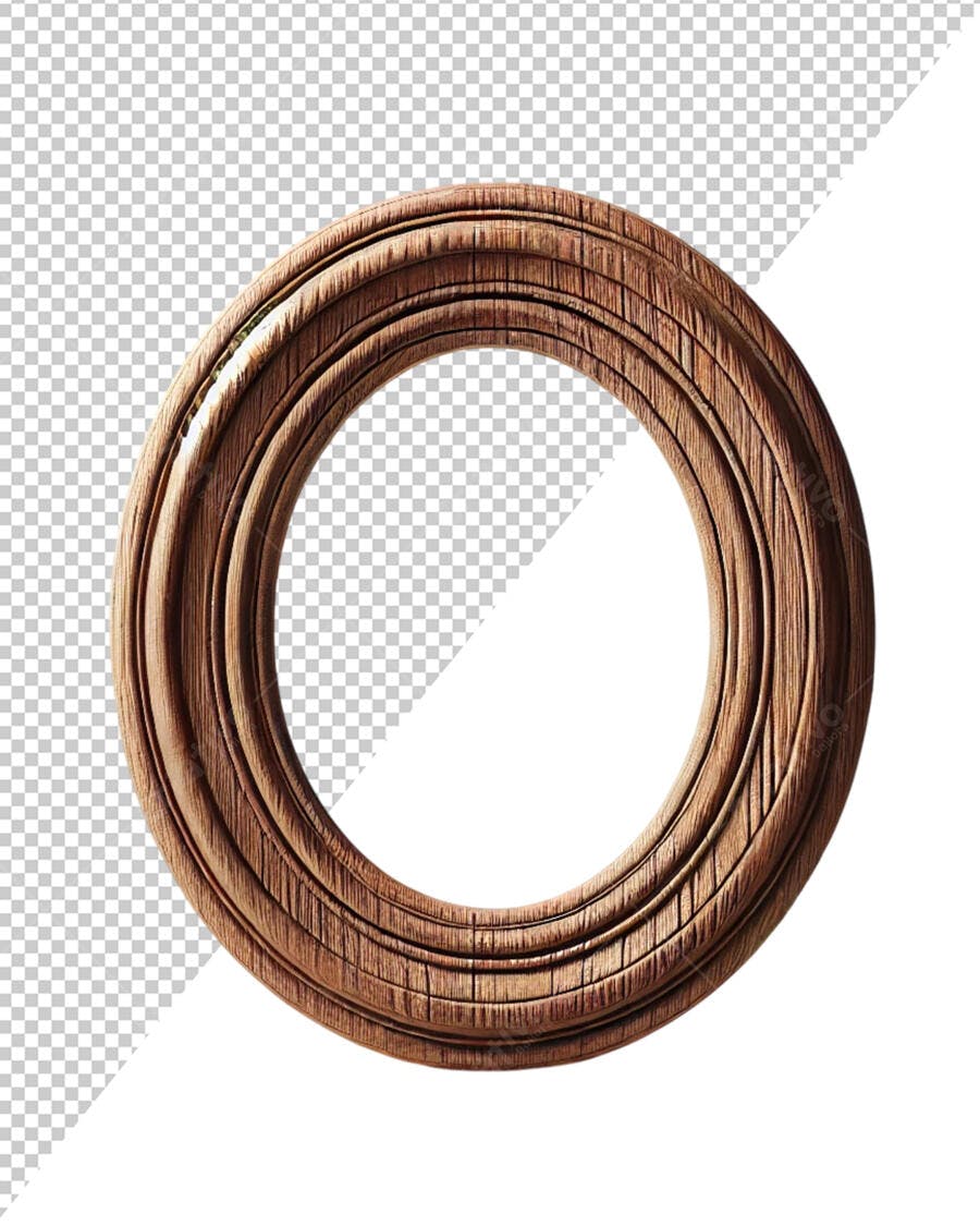 Moldura Circular de Madeira PSD Editável
