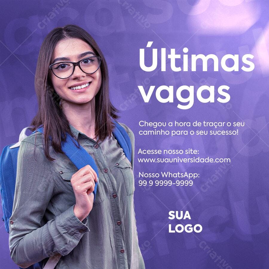 Postagem de Redes Sociais para Inscrições PSD Editável