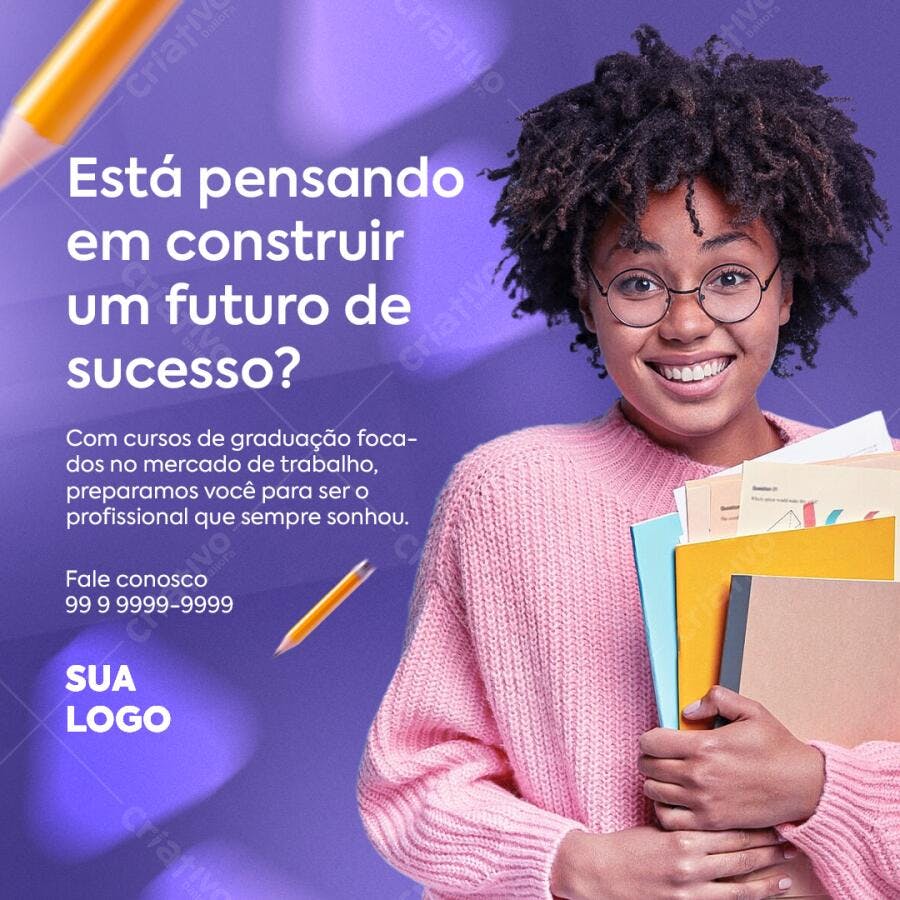 Post para Redes Sociais Educação PSD Editável