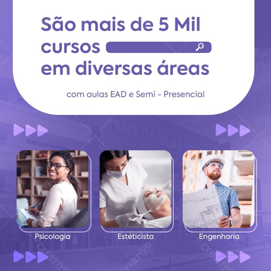 Flyer para divulgação de cursos online PSD Editável