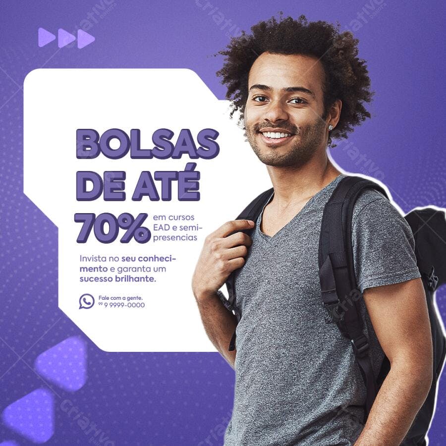 Postagem Instagram Bolsas de Estudo PSD Editável