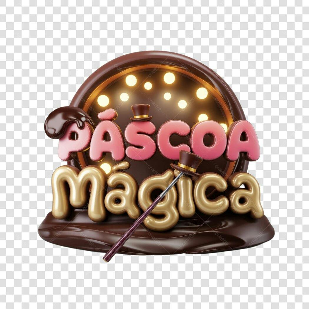 Banner Páscoa Mágica PNG com fundo transparente