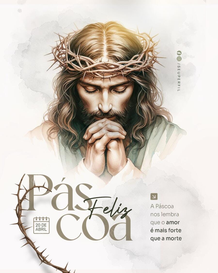 Flyer Páscoa Jesus PSD Editável