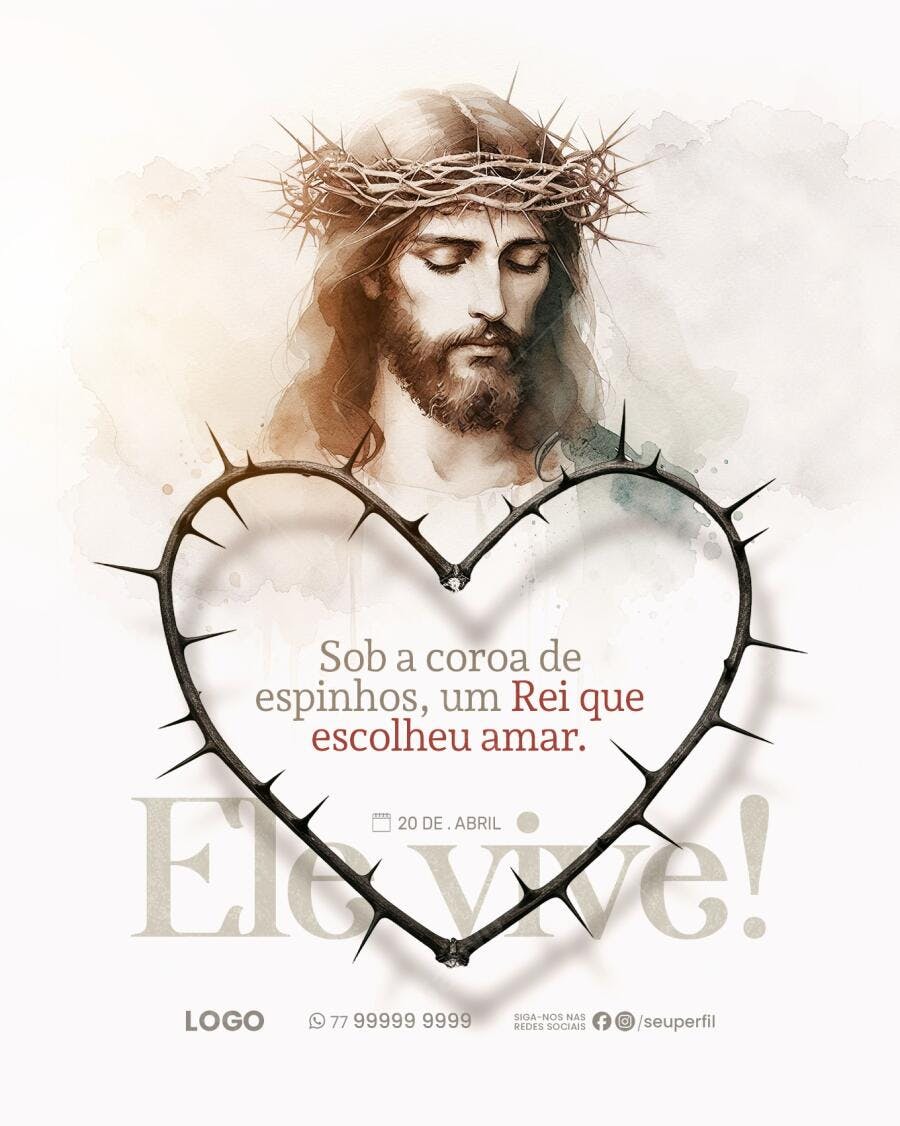 Flyer Páscoa - Jesus Cristo PSD Editável