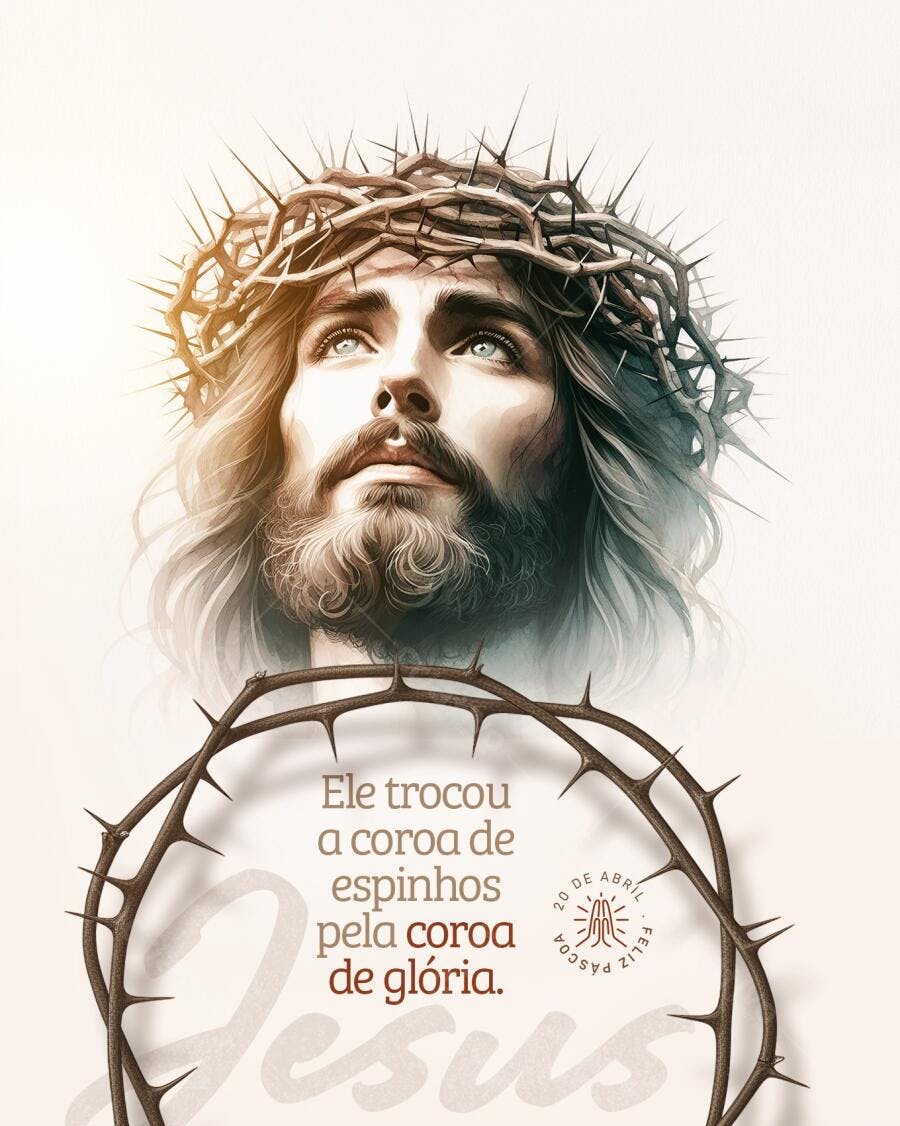 Imagem Páscoa Jesus PSD Editável