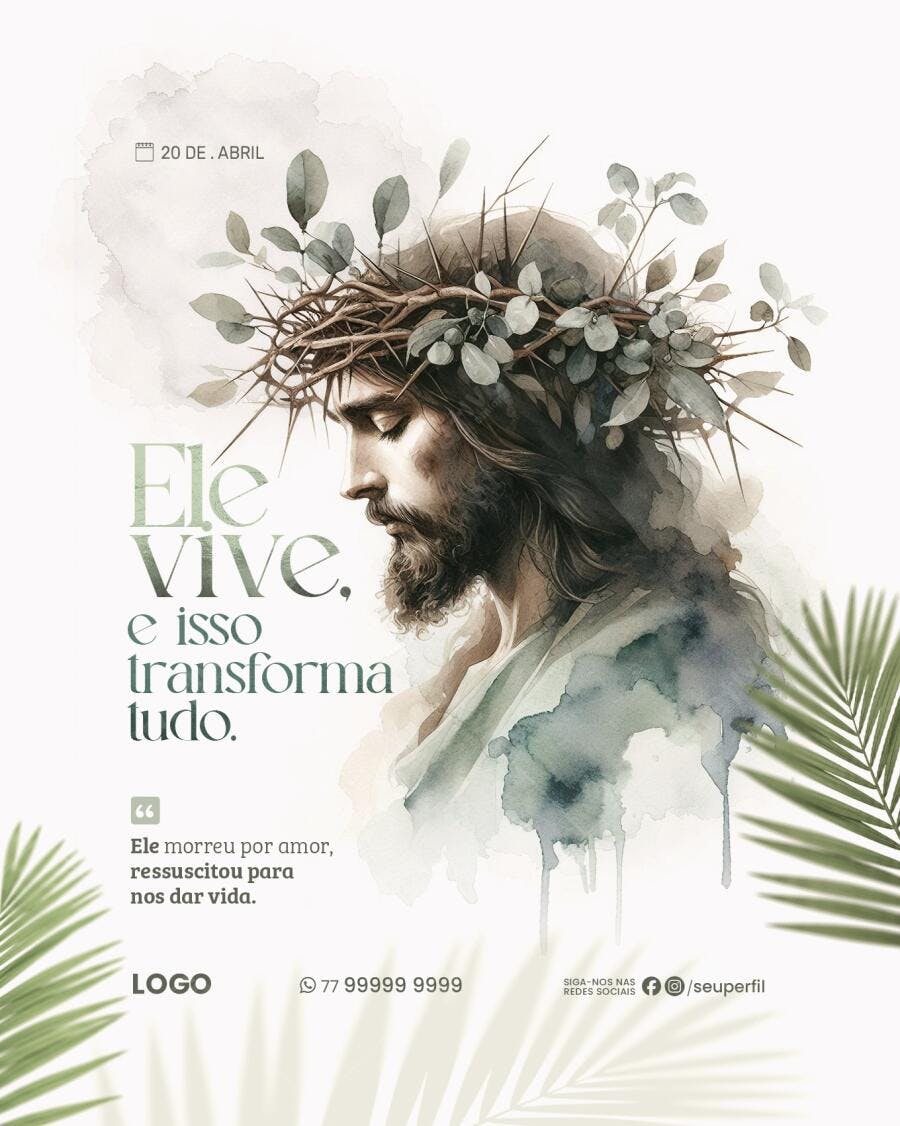Flyer Páscoa Jesus Cristo PSD Editável