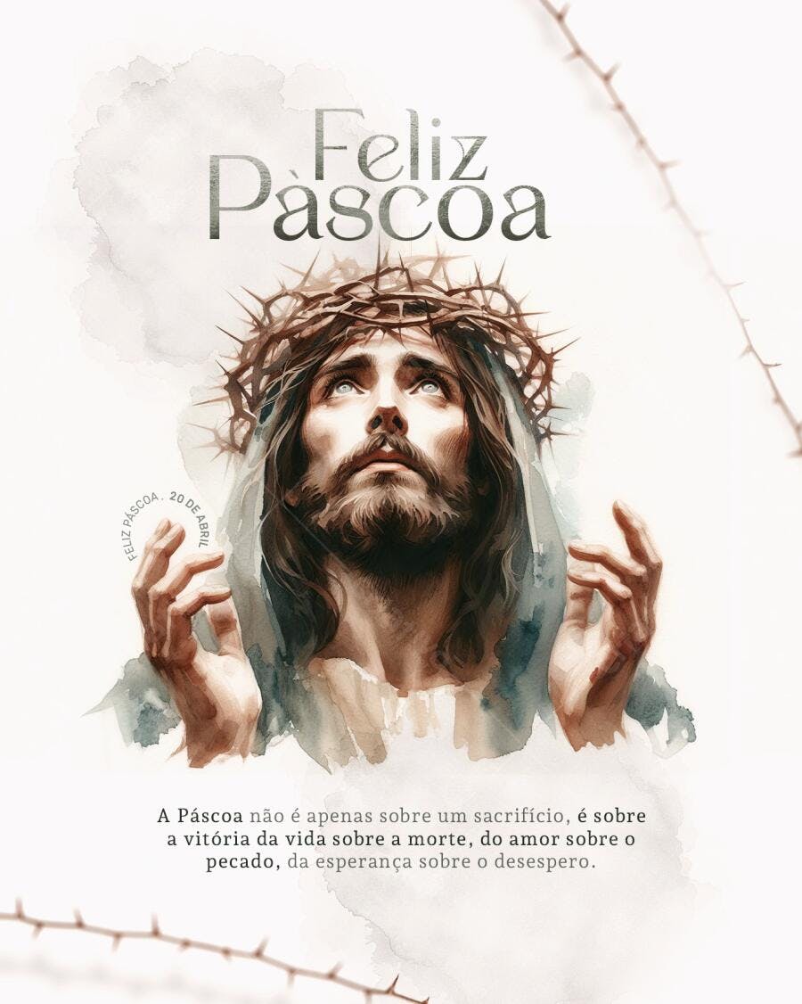 Arte Religiosa Páscoa PSD Editável