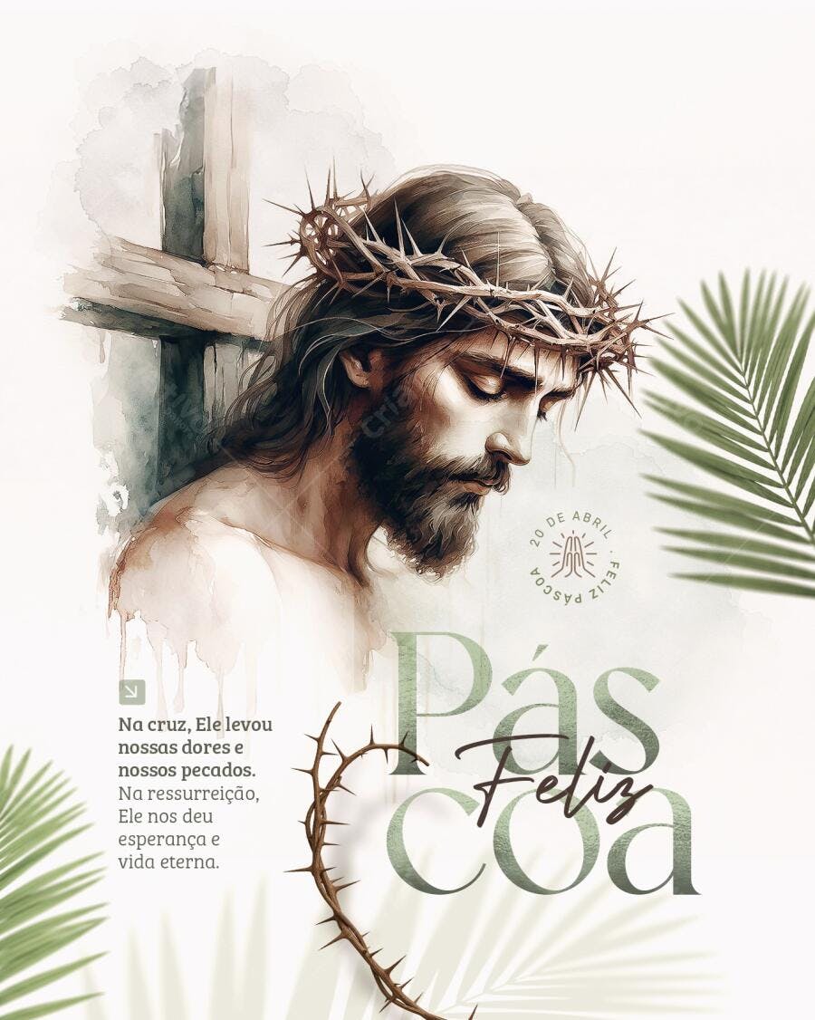 Flyer Páscoa Cristã PSD Editável
