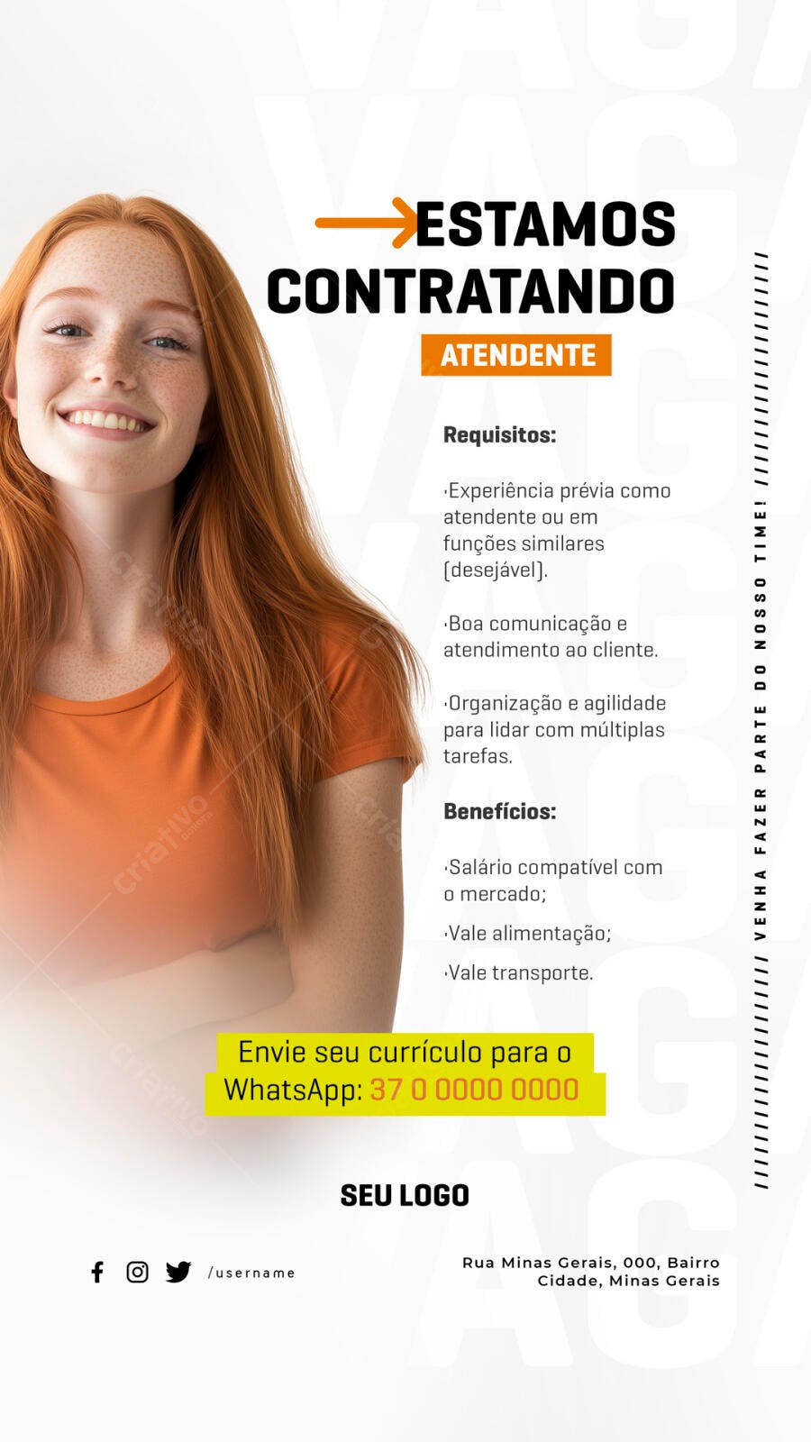 Flyer Vagas de Emprego PSD Editável