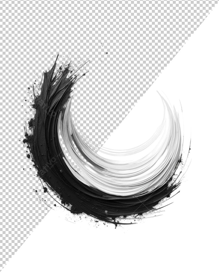 Pinceladas Abstrato em Preto e Branco PSD Editável