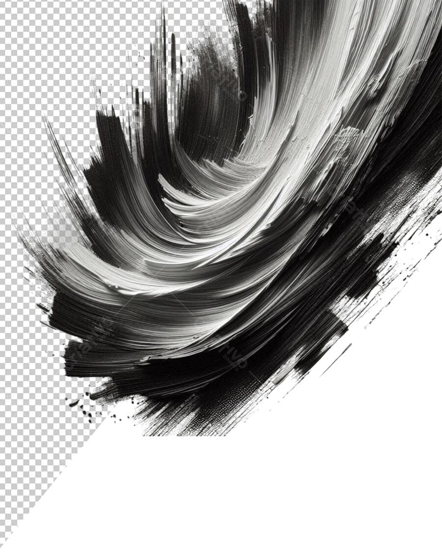 Pinceladas Abstratas em Preto e Branco PSD Editável