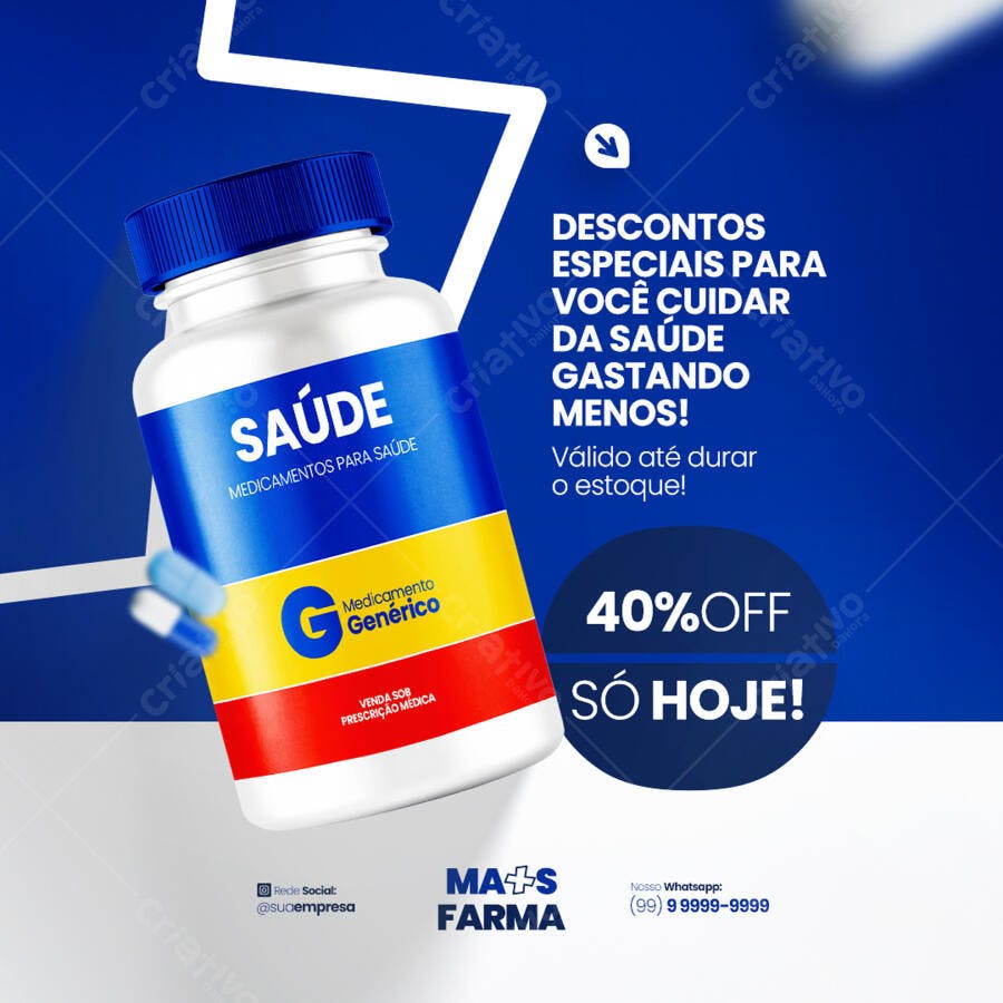 Post Farmacêutico com Desconto PSD Editável