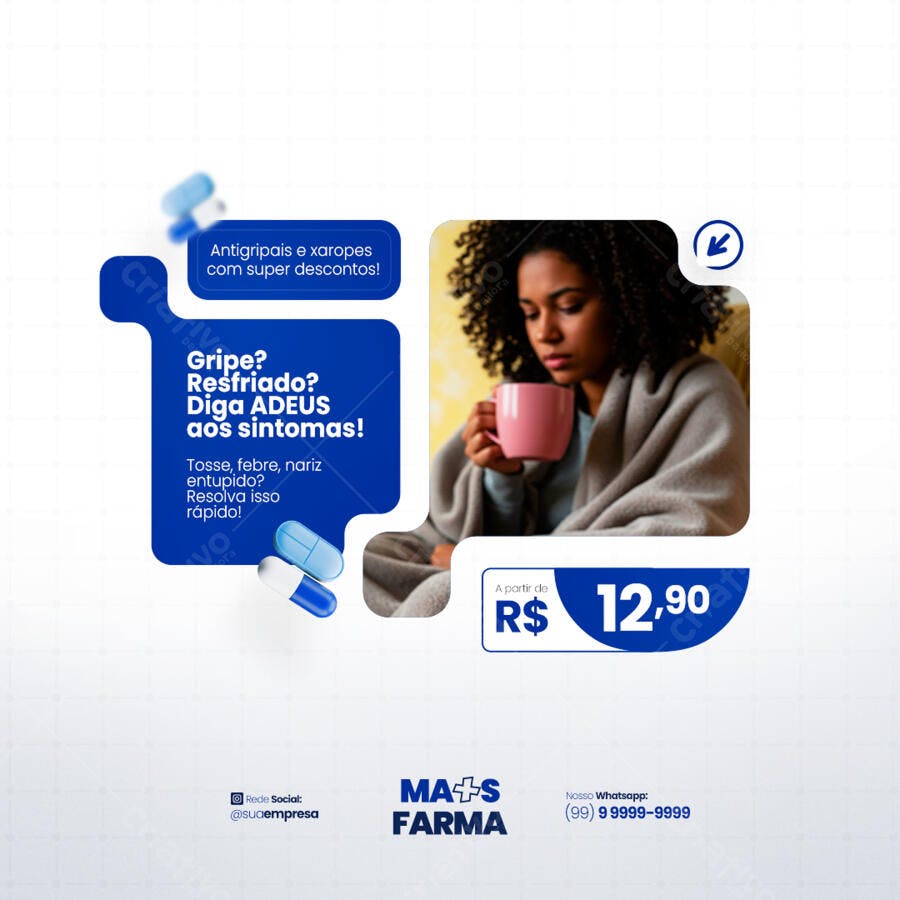 Postagem Instagram Promoção Farmácia PSD Editável