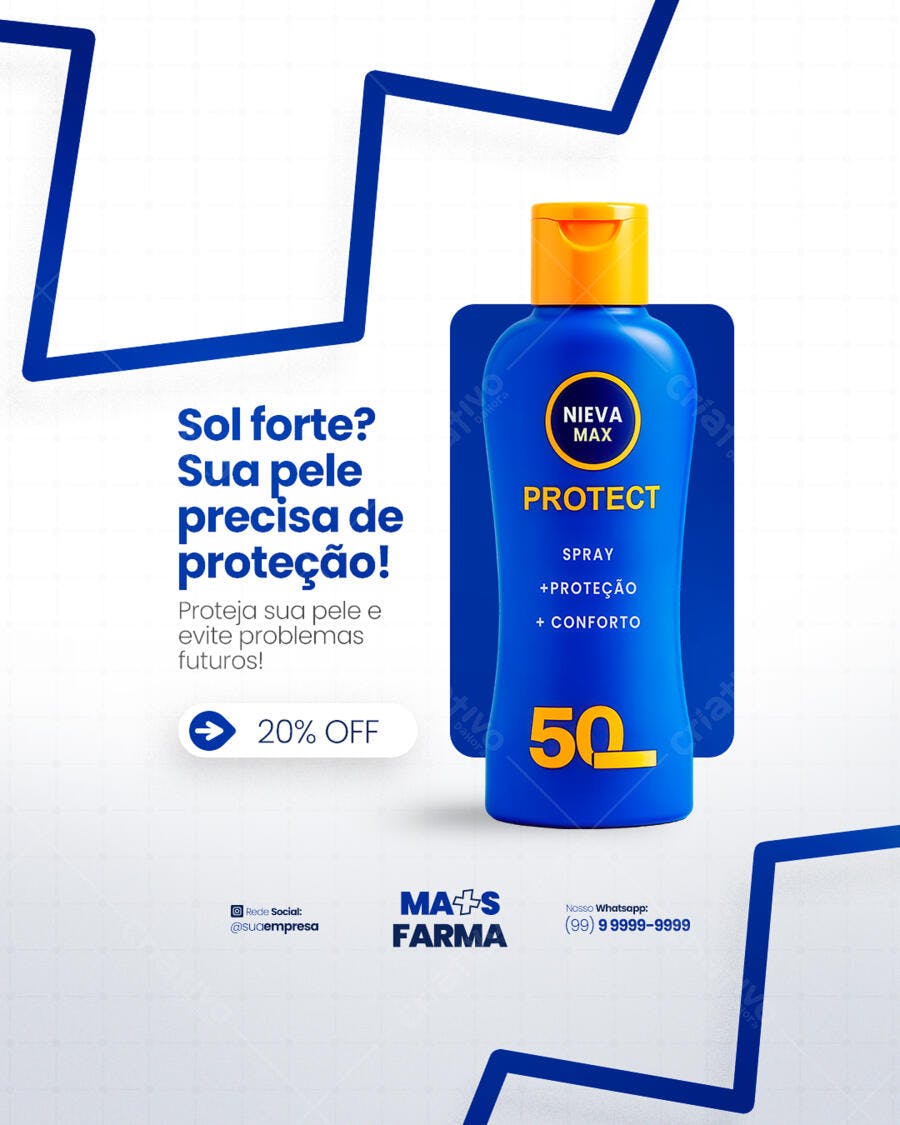 Post para Proteção Solar PSD Editável