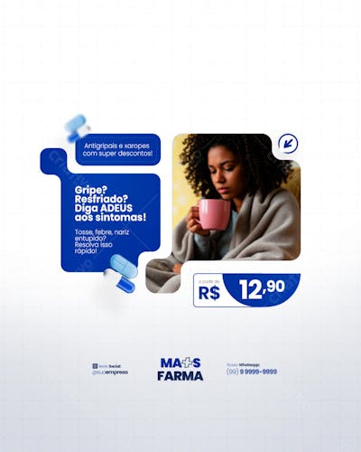Farmácia Remédios Cápsula Formulas Medicamnetos Promoção Social Media PSD Editável (16)