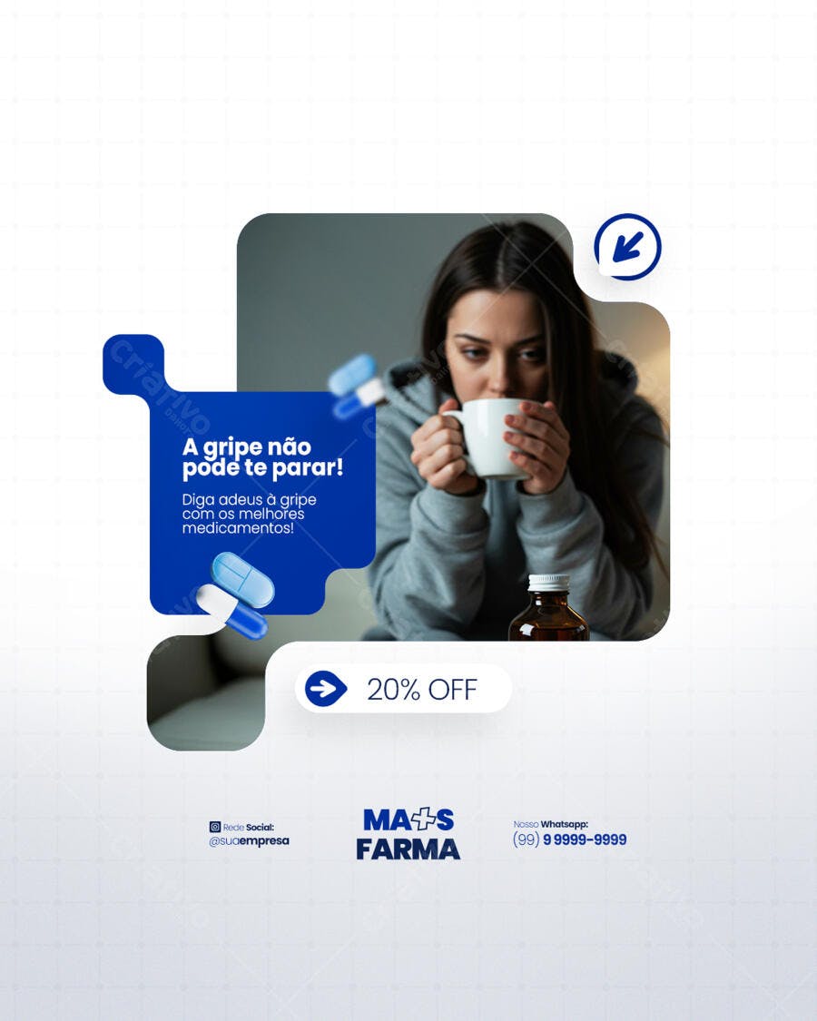 Postagem Instagram Gripe PSD Editável