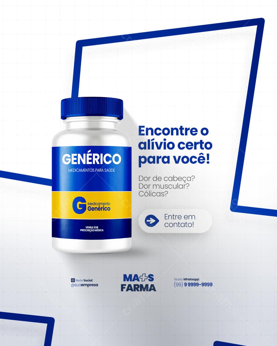 Post de Redes Sociais Farmácia PSD Editável