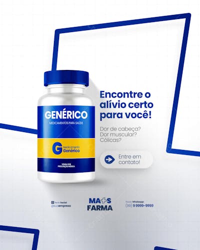 Farmácia Remédios Cápsula Formulas Medicamnetos Promoção Social Media PSD Editável (15)