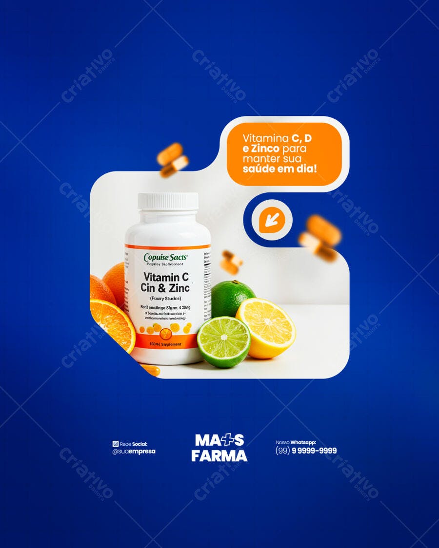 Post para Redes Sociais Vitamínico PSD Editável