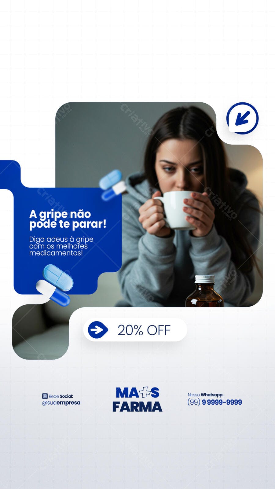 Post Instagram Promoção Farmácia PSD Editável